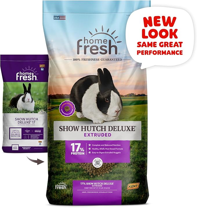 Blue Seal Fresh Show Hutch Deluxe 17 Rabbit Food - Resealable Packaging to Hold in Freshness, Promotes a Healthy Digestive System and Proper Intake - 4.5 LB Bag