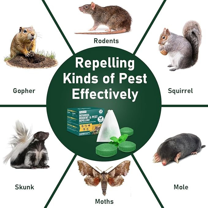 Natural Peppermint Oil Moth Balls for Rodents Deterrent‌ Balls - 28 Pack‌, Family & Pet-Safe, Long-Lasting Rodent Control for Home/Garden