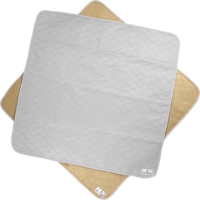Pet Parents® Pawtect® Pads Washable Pee Pads for Dogs (2pack) of Premium Dog Pee Pads, Waterproof Puppy Pads & Reusable Dog Pads, Whelping Pads & Modern Pee Pads for Dogs (Tan/Grey, 41x41)