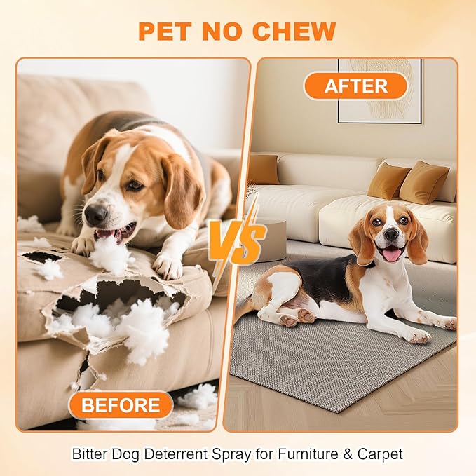 No Chew Spray for Dogs, Bitter Spray for Dogs to Stop Chewing & Licking, Natural Ingredients, Stop Destructive Behavior, Effectively Protect The Safety of Furniture,Plant,Shoes(120ml)