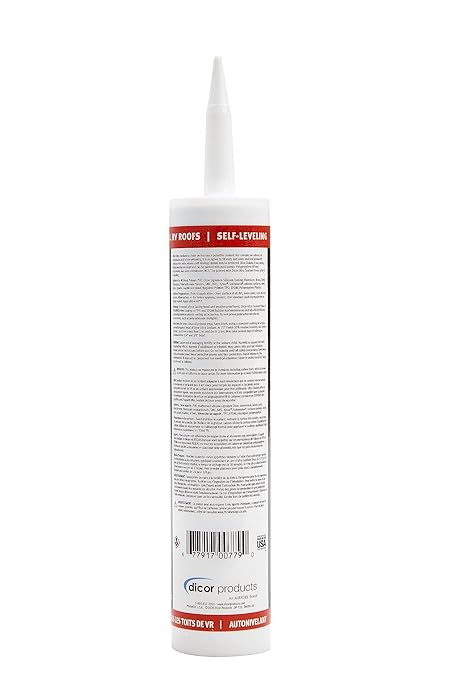 Dicor 610SASLW-1 Self-Leveling Ultra Sealant System - 10.1 Oz, White, High Performance, Non-Yellowing, Fast Curing, Durable, Highly Compatible, UV Stabilized