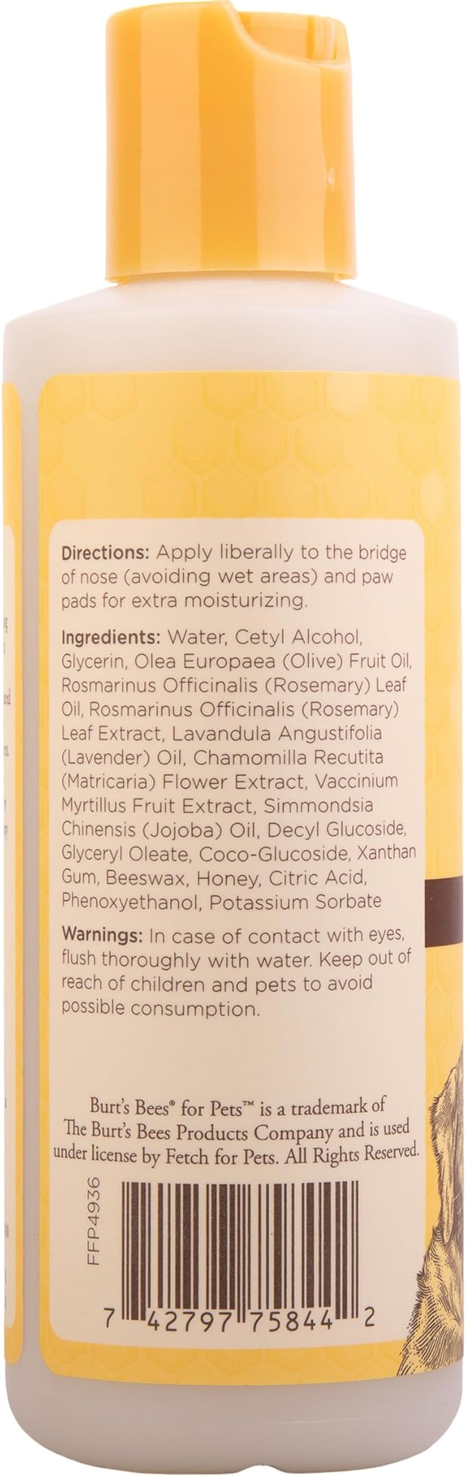 Burt's Bees for Pets Dog Paw and Nose Lotion with Rosemary and Olive Oil, Moisturizing Paw Balm for Dry Cracked Pads and Dog Nose Butter Moisturizer, Paw Lotion for Dogs Skin Care, 4 Fl Oz - 24 Pack