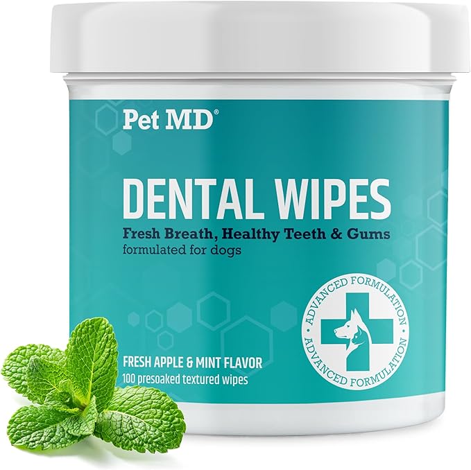 Pet MD Proden PlaqueOff & Dental Wipes for Dogs