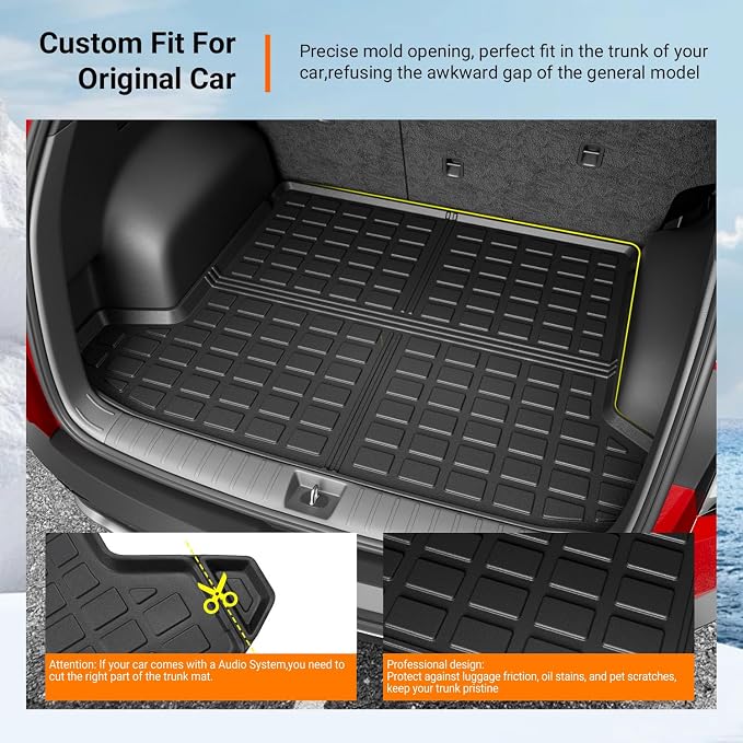 powoq Trunk Mat Compatible with 2022-2026 Hyundai Tucson Cargo Liner TPE Trunk Liner (Fit with Optional Bose Premium Audio System) Replacement for 2022-2025 2026 Hyundai Tucson Accessories (Trunk Mat)