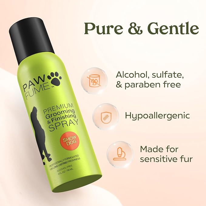 PAWFUME Dog Cologne Spray Grooming & Finishing, Show Dog, 4-Pack | Hypoallergenic, alcohol-free grooming spray conditions coats and freshens between baths, with Pet Cologne Spray for Dogs