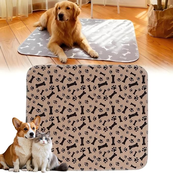 Pee Pads with Pheromones, Elite Pads for Cats, Washable Pee Pads for Dogs, Leak-Proof & Anti-Slip Pet Training Pad for Home & Travel (Brown-A, S: 11.8" × 11.8")