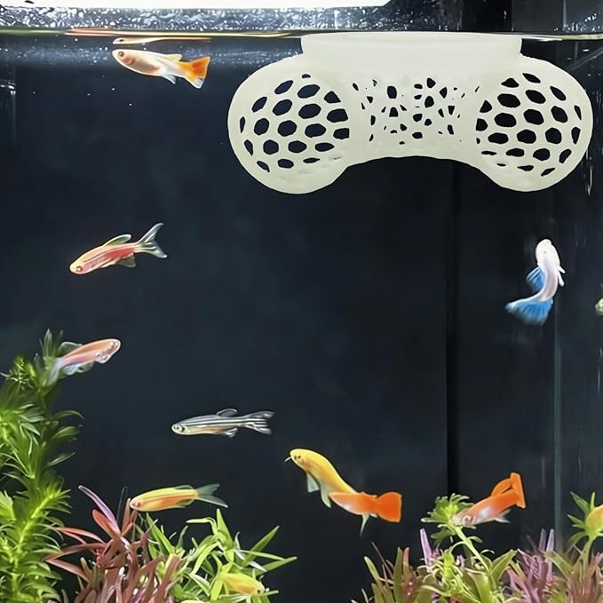 Glow in the Dark Floating Betta Activity Tunnel, Aquarium Hideout and Shrimp Cave, Interactive Fish Tank Decor and Stress Relief Resting Spot for Betta Fish and Smallfish Shrimp