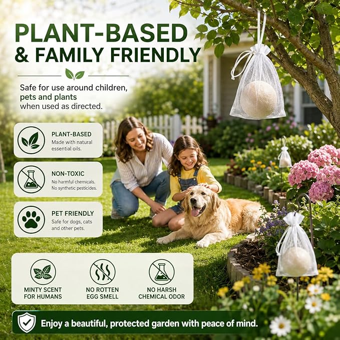 12Pack Deer Repellent for Plants,Deer Repellent Outdoor,Rabbit Repellent for Yard,Bunny Repellents Keep Deer,Elk,Moose,Hares Away from Flower, Creates Protective Zone for Flowers,Vegetables,Shrubs