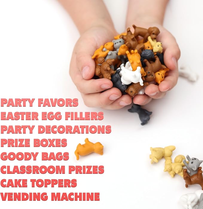 Vending Machine Capsules with Toys - 100 Pcs of 1.1 Inch Tiny Frosty Clear-Colored Acorn Capsules and Cute Dog and Cat Figurines for Kids - Plastic Capsules for Toys Bulk- Easter Basket Stuffers