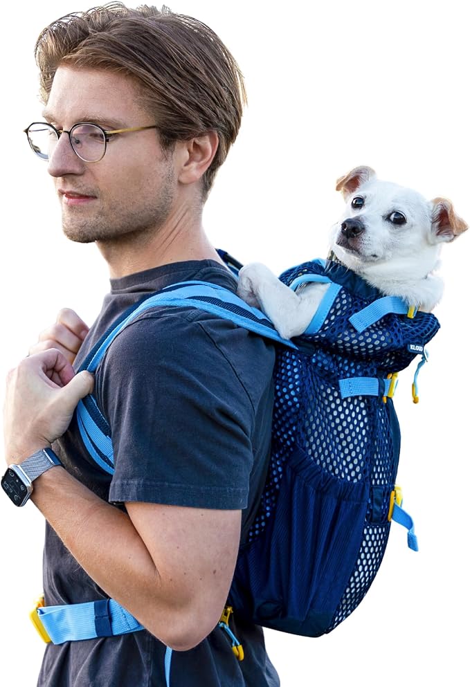 K9 Sport Sack Kloud - Small, Blue - Ideal for Dogs with 13-16” Back Length - Ultra-Light Mesh Backpack Carrier with Inflatable Frame