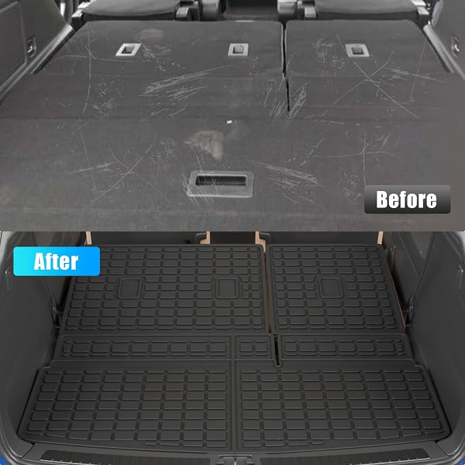 Floor Mats Compatible with 2018-2024 Ford Expedition 7-Seater (Not Fit Max) Cargo Liner Trunk Mat Back Seat Cover 2023 Expedition Accessories (Trunk Mat+3rd Row Backrest Mats+Floor Mats)