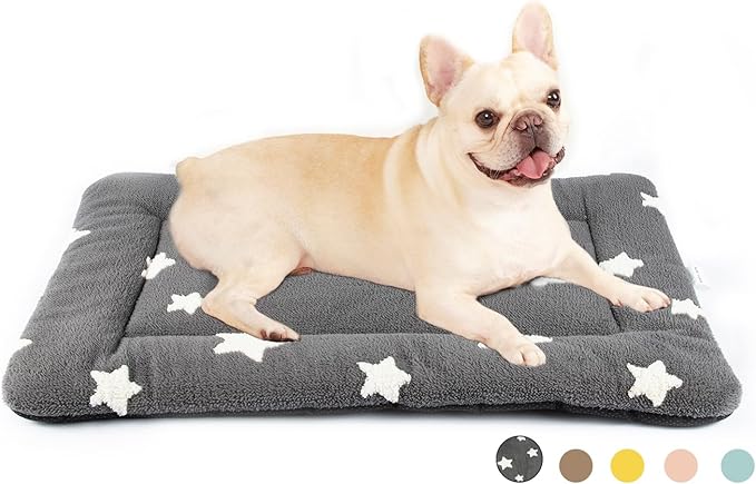 Mora Pets Dog Crate Pad Kennel Dog Bed Mat for Medium Dogs Washable Cute Star Pet Bed for Cage Ultra Soft Flat Puppy Cat Kitten Cushion for Sleeping Anti-Slip Grey 30 x 19 | Soft Dog Cat Bed Mat, Crate Pad for Dog Cages Cozy Sleeping Liner, Pet Pillow ...