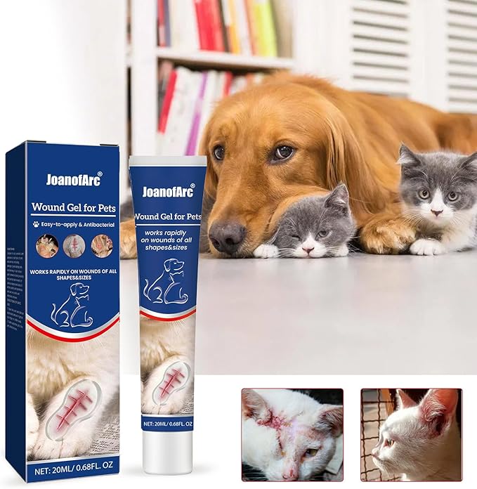 JoanofArc Dog Wound Care Hydro Gel, Heals Wounds, Cat Wound Care Gel, Helps with Cuts, Bites, Injured in a Fight, Scratches, Injured While Trimming Nails, Daily Gentle Care Gel, 0.68 fl.oz