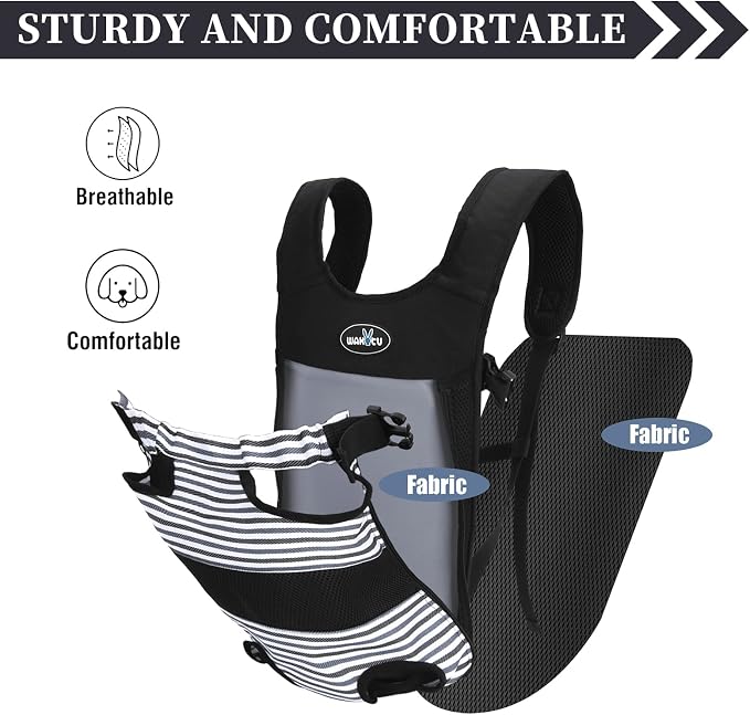 Wakytu Pet Carrier Backpack, Pet Front Dog Carrier Backpacks, Adjustable Pet Front Cat Dog Carrier Backpack Travel Bag, Legs Out, Easy-Fit for Traveling Hiking Camping for Small Cats Dogs
