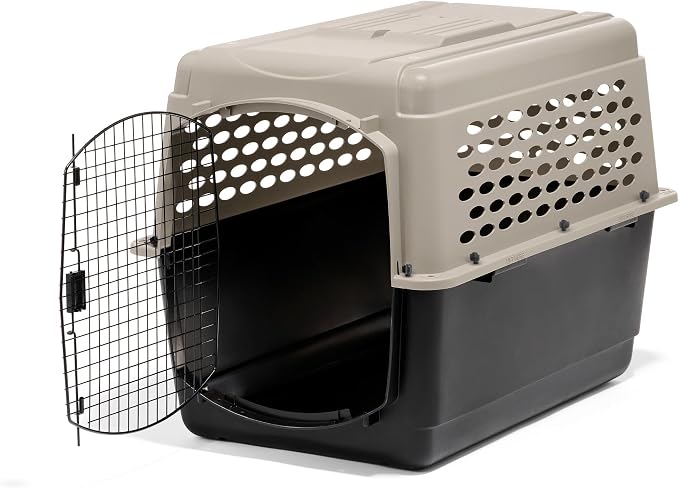 Petmate Vari Dog Kennel - Portable Dog Carriers & Crates for Large Dogs, Airline-Friendly, Durable Plastic, Pet Carrier For Home and Travel, 40 Inches, Taupe and Black