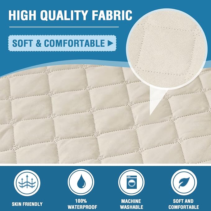 H.VERSAILTEX Chair Sofa Slipcover Sofa Cover 100% Waterproof Couch Cover Furniture Protector Cover with Elastic Straps for Pets Kids Children Dog Cat(Chair, Coconut Milk)