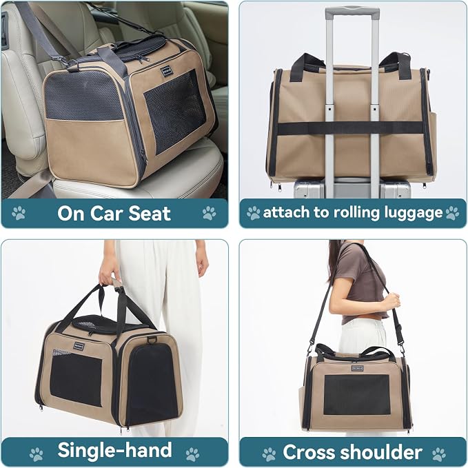 PETSFIT Soft-Sided Cat Carrier for Medium Cats up to 25 lbs