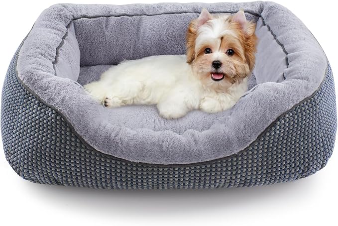 Small Dog Bed Orthopedic Warming Soft Calming Sleeping Durable with Anti-Slip Bottom
