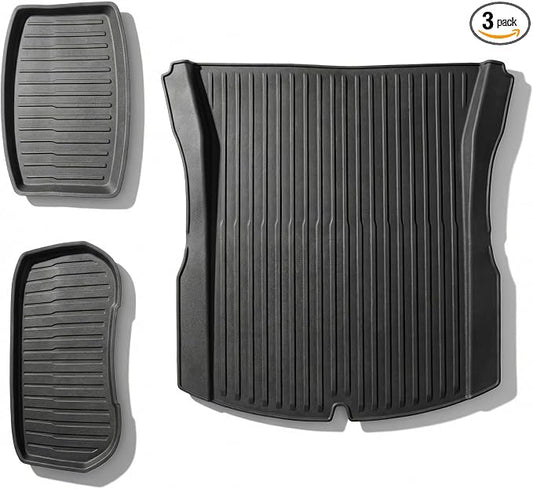 All Weather Cargo Liners for Tesla Model 3 Highland 2024/2025/2026 Accessories Trunk Mats,Frunk Rear Trunk Tray Mats