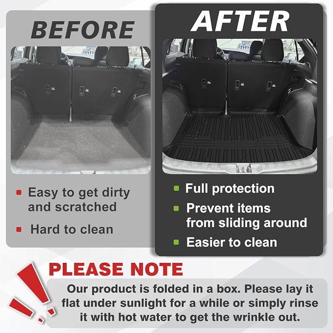 TripleAliners Trunk Mat All Weather Liners Compatible with 2025 2026 Nissan Kicks Interior Accessories Custom Fit Anti-Slip TPE Full Coverage Protection Rear Trunk Floor Mat (S Trim Level ONLY)