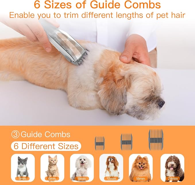 Fixr Pet Grooming Vacuum & Dog Hair Vacuum, 12000Pa Powerful Pet Grooming Kit with 2L Large Dust Cup, Low Noise Dog Vacuum for Shedding Grooming Hair, 3 Suction Levels, 5 Grooming Tools