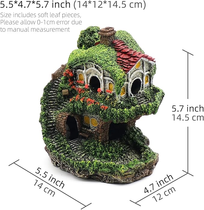 relaqcc Aquarium Decor Hideaway Cave, Betta Fish Tank House Accessories for Amphibians, Goldfish, Shrimp, Conch
