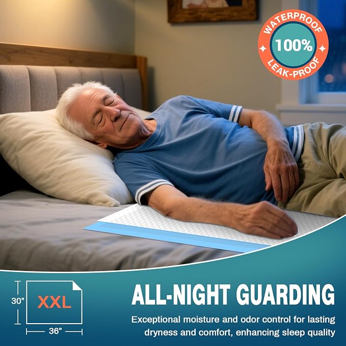 AAY Bed Pads Disposable 30" x 36" 50 Count, Chucks for Adult, Puppy | Extra Large Incontinence Pee Pads, Super Absorbency Underpads with Leakproof Protection for Elderly, Kids