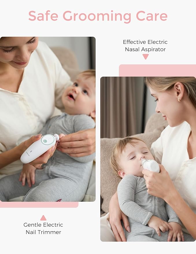 Momcozy Elite Baby Kit, Superior Baby Shower Gift & Registry Essential Kit | Grooming&Health&Cleansing Care Set,Electric Nail File & Nasal Aspirator,Tummy Wrap,Thermometer,Bath Brush,Teether,Storage Bag