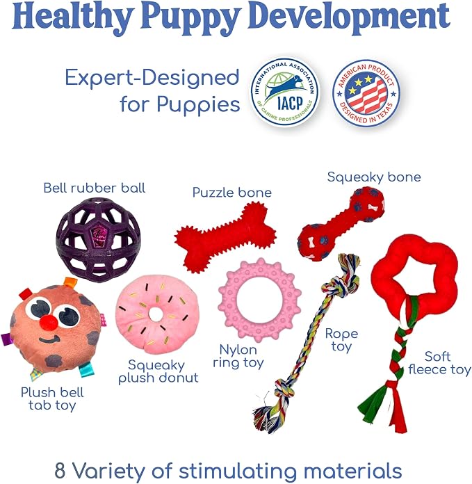 Race&Herd 19.5" Puppy Play Gym — Small Dog Jungle Activity Mat (Cherry) | Dog Play Mat with 8 Bungee Straps, Interactive Puppy Active Toys — Indoor Enrichment Playground Set