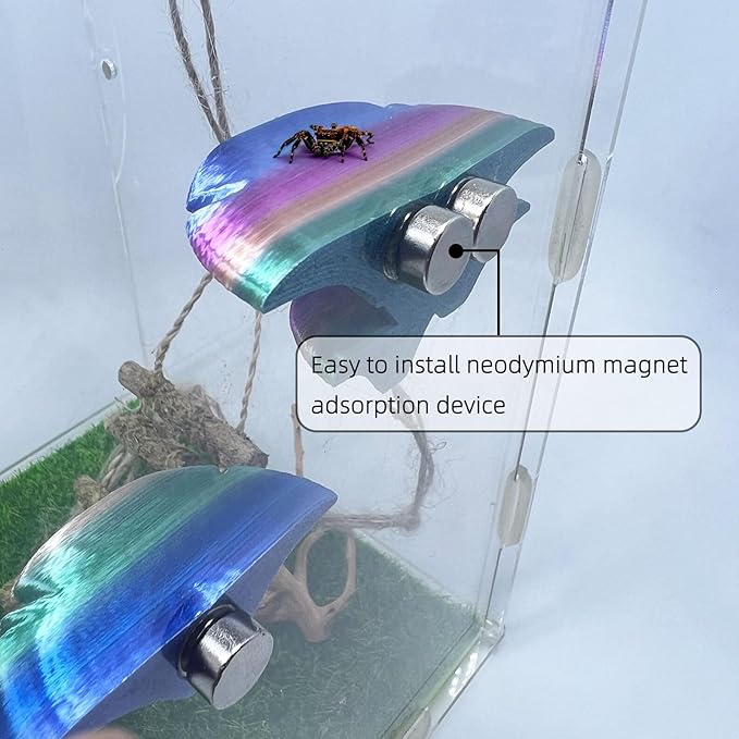 Jumping Spider Mushroom Shelf, Magnetically Concealed Jumping Spider Habitat,Serves As Enclosure Decorate Accessories for Spider Climbing Feeding and Platforms (Gradient)