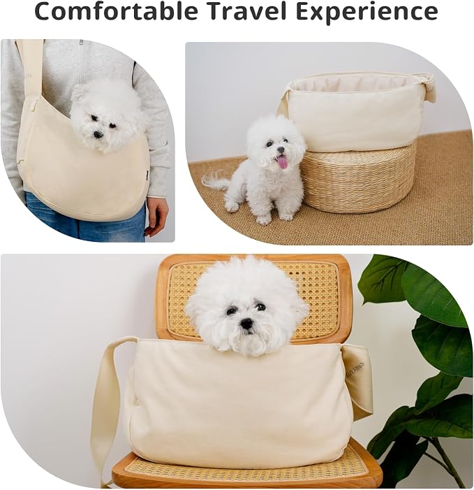ONECUTE Dog Sling Carrier 15 lbs, Small Dog Carrier Sling for Cat & Puppies | Suitable For Carrying Pet 3-10lbs, Spacious Space So Pets Will Not Be Crowded, Adjustable Shoulder Straps And Breathable Mesh
