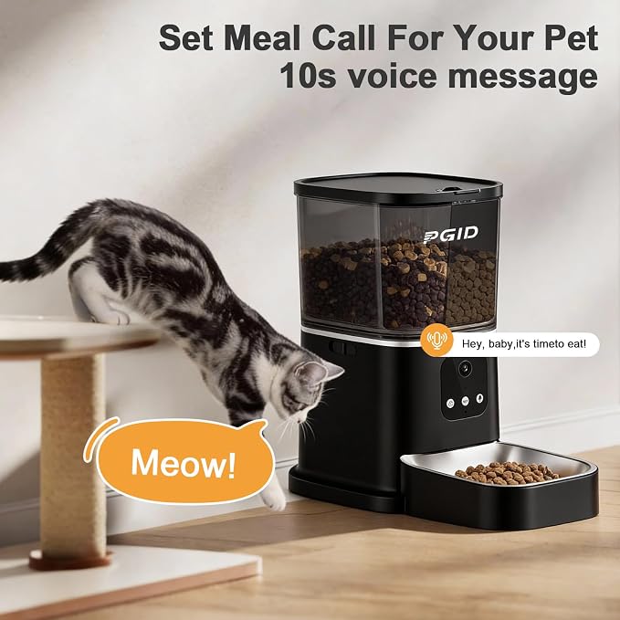 Automatic Cat Feeder,2.4G WiFi Automatic Dog Food Dispenser,Auto Dog Feeder with APP Control,5L Timed Auto Cats Food Dispenser w 2-Way Audio for Multiple Pet