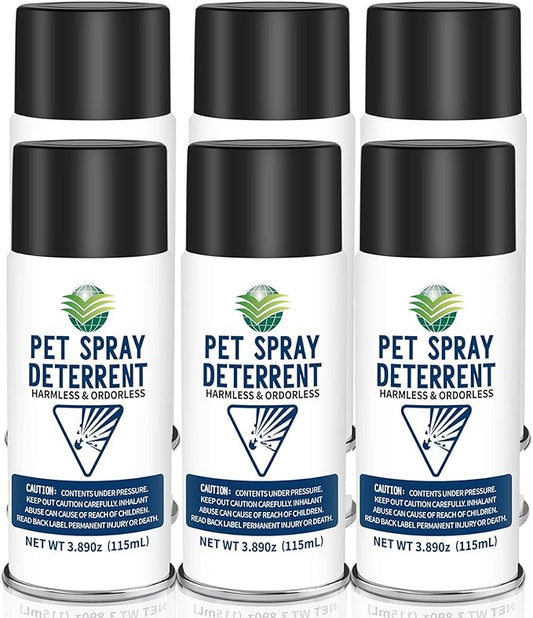 Cat Spray Deterrent System, Pet Deterrent Device Refill, CATSSS Refill [ 23.34Oz & 6 Pack ] Safe for Cats & Dogs Motion Activated Pet Deterrent Spray System-Only Applicable to The First Generation