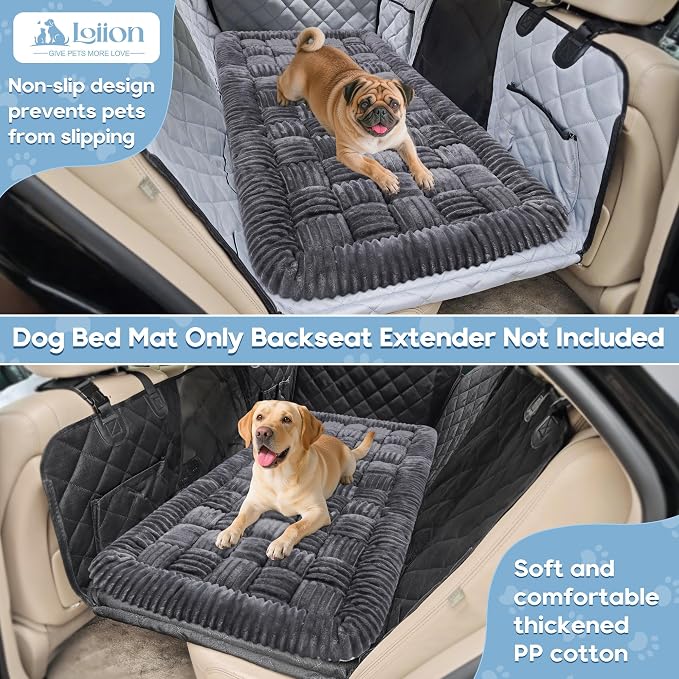 Dog Car Bed Mat Non-Slip Backseat Extender Dog Bed 50" x24.6" Gray | Travel Bed for Dogs，Chew-Resistant, Easy Clean & Scratch-Proof, Comfort Design, Fits Trucks/Sedans/SUVs