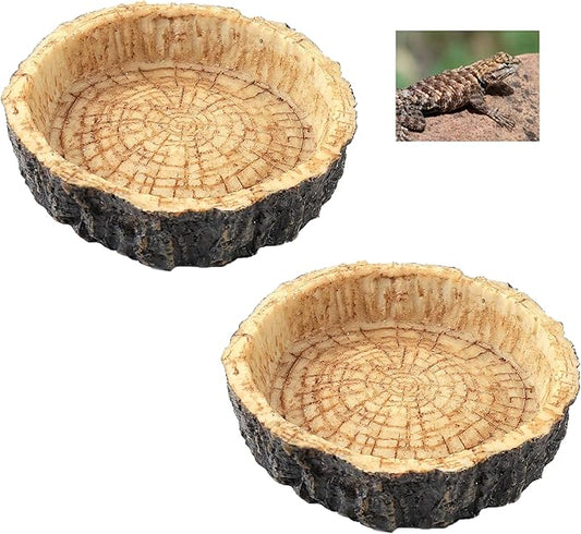Reptile Bowls,Reptile Water Dish Reptile Water Bowl Reptile Accessories Snake Water Bowl for Small Reptiles, Lizard & Snake - Practical Reptile Accessory for Feeding and Hydration