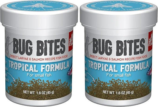 Fluval Bug Bites Tropical Fish Food | Small Granules | For Small-Medium Fish | 1.6 oz | Pack of 2