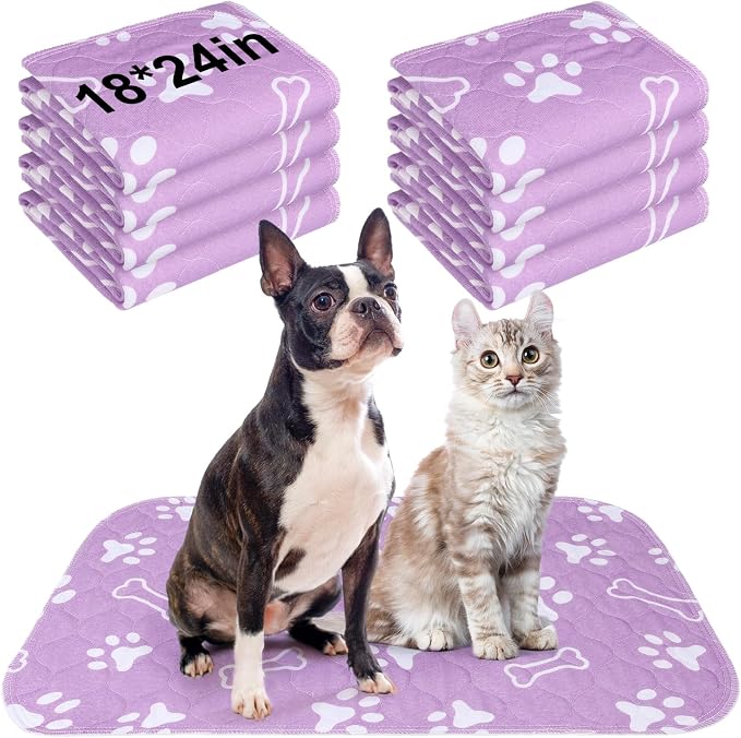 BEAUTYZOO 8 Pack Washable Pee Pads for Dogs,Reusable Puppy Pads 18x24 | Waterproof Super Absorbent,Non Slip and Leak-Proof Against Urine,Whelping Pads Mats for Puppy Potty Training,Playpen,Crate