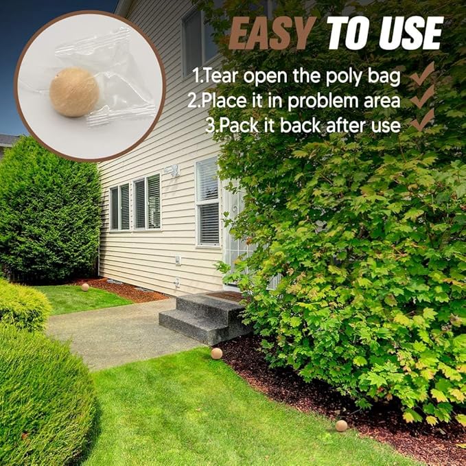 Mole Repellent for Lawns, Mole and Vole Repellent Outdoor, Gopher Repellent, Groundhog Repellent Outdoor, Armadillo Repellent, Mole Deterrent for Yard, Lasts Up to 3 Months, 8 Balls