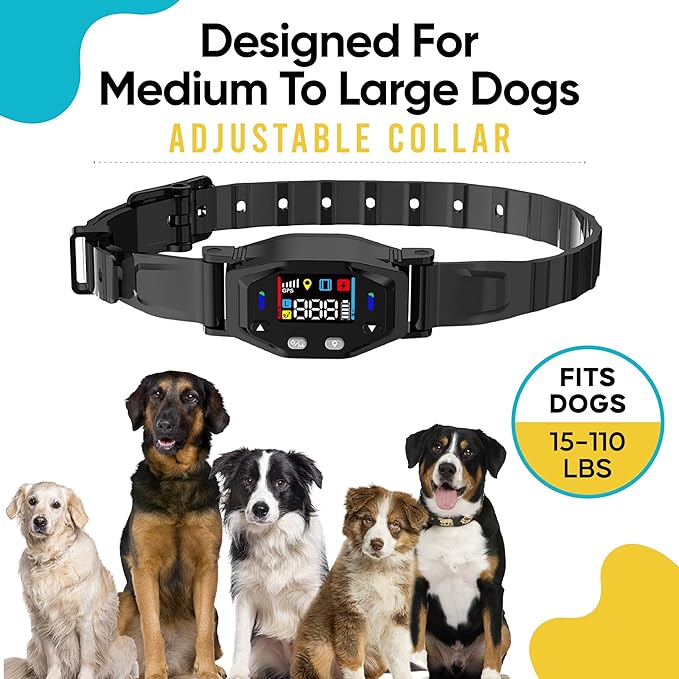 F850 Outdoor GPS Wireless Dog Fence System with Collar, Invisible Boundary Training, Rechargeable and Portable