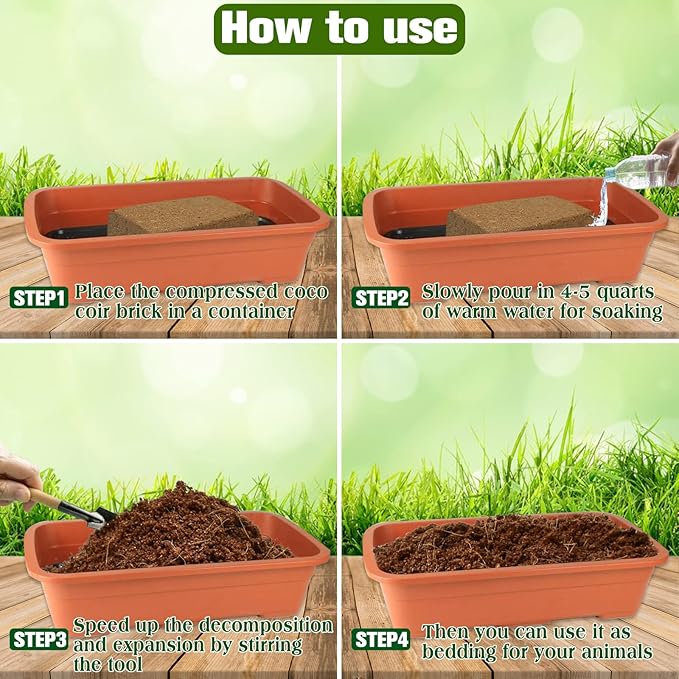 ZeeDix 1 Pack Coconut Fiber Substrate, 100% Organic Coconut Husk Coco Coir Brick Terrarium Bedding for Reptiles, Tortoise, Bearded Dragon, Leopard Gecko, Snake, Hermit Crabs, Frogs, Tarantula