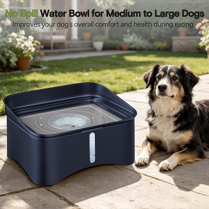 UPSKY 2.9Gal No Spill Dog Water Bowl, 4 Height Adjustable Elevated Bowl | Super Large Capacity, Slow Drinking Feeder, No-Splash, Anti-Slip, Folding Design, Suitable for Senior Dog and Multi-Pet Homes