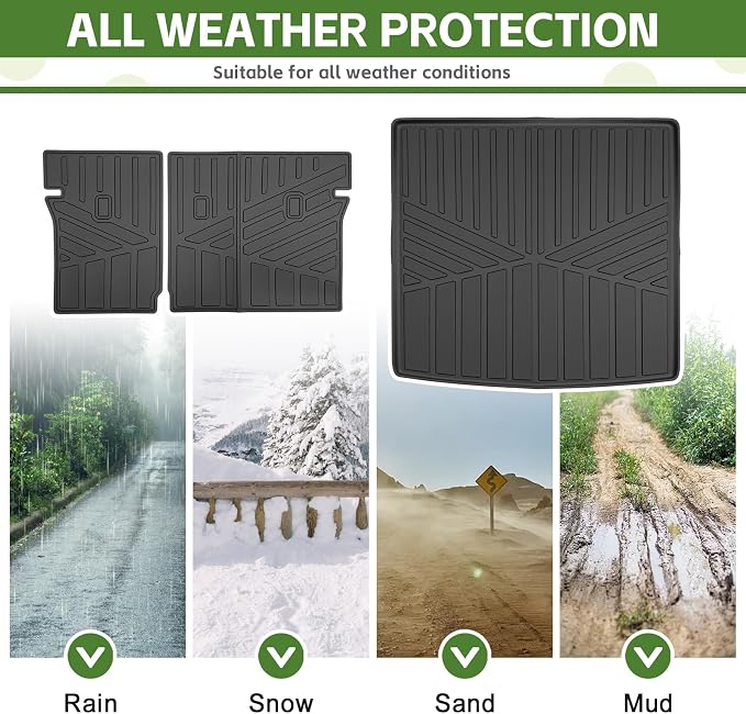 Cargo Liners for 2025-2026 VW Volkswagen Tiguan 5 Seats Trunk Mat with Seat Back Cover Accessories, All Weather Rear Cargo Mat Backrest Protector(Only fit 5 Seats)