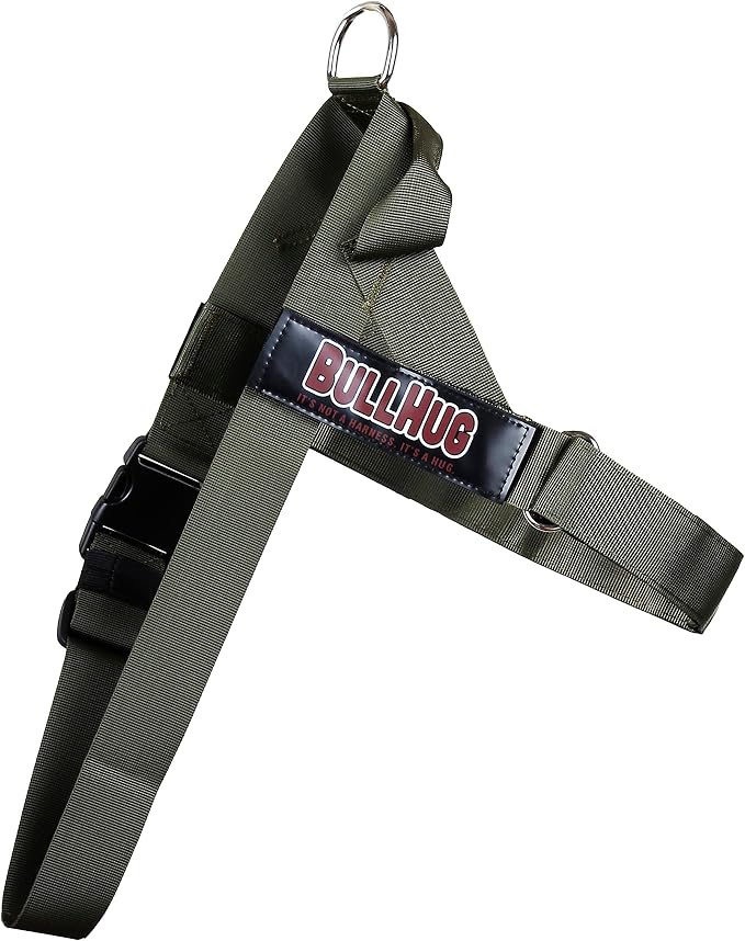 Adjustable Dog Harness– No Pull, No Choke – for English Bulldogs, French Bulldogs, Pugs & Broad-Chested Breeds – Easy, Safe Walks (Olive Green, Small)