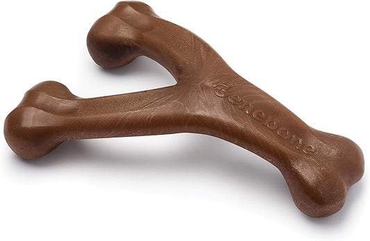 Jouet à mâcher résistant pour chien Benebone Wishbone pour mâcheurs agressifs, vrai beurre de cacahuète, fabriqué aux États-Unis, géant