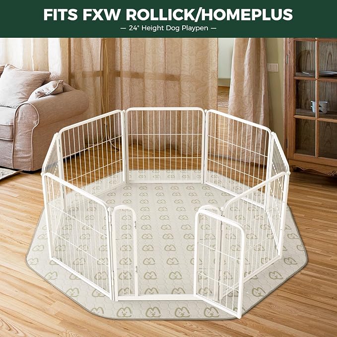 FXW Washable Pee Pads for Dogs, Super Absorbent, 29" Octagon, 2 Packs | Machine washable, Non-slip backing, Fits 24"H 8-Panel FXW Rollick/Homeplus Playpens