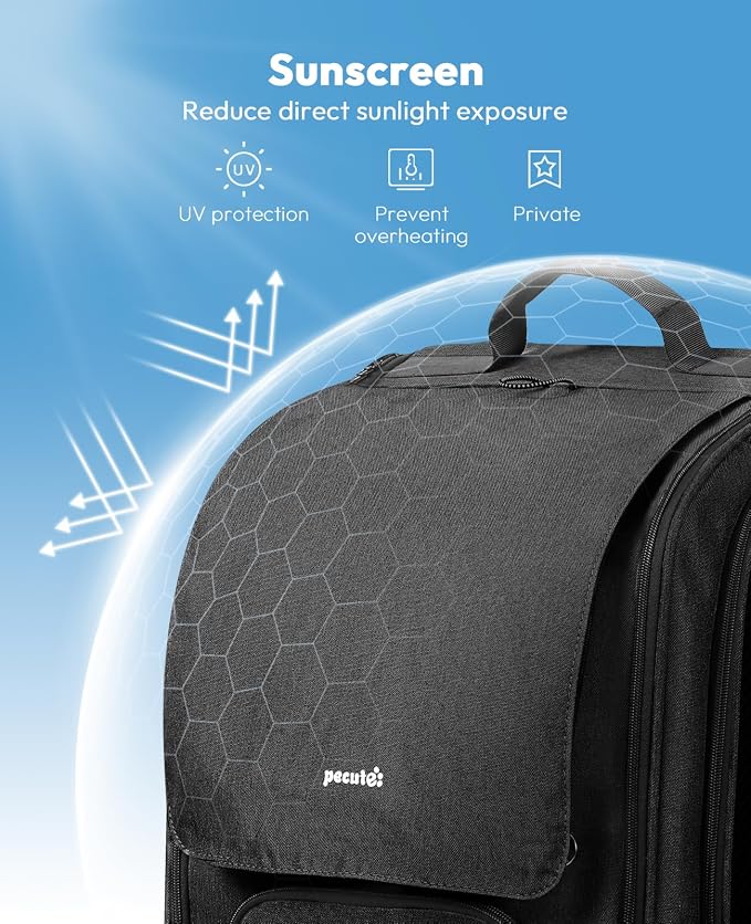 Pecute Cat Backpack Carrier,Large Space Cat Bubble Backpack,Ergonomic,Black | Sunshade Curtain,Transparent Window,Safety Rope,Sturdy,Large Mesh on Both Sides for Breathability,Suitable for Outdoor,Vet