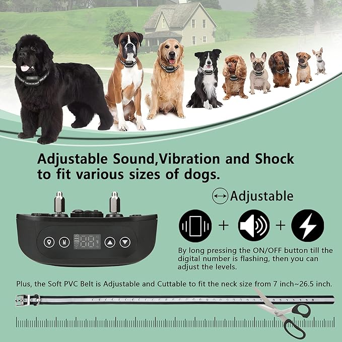 GPS Wireless Dog Fence System for 2 Dog, Electric Satellite Technology Pet Containment System by GPS Signal Boundary Pets with Waterproof & Rechargeable Collar Receiver (Black)