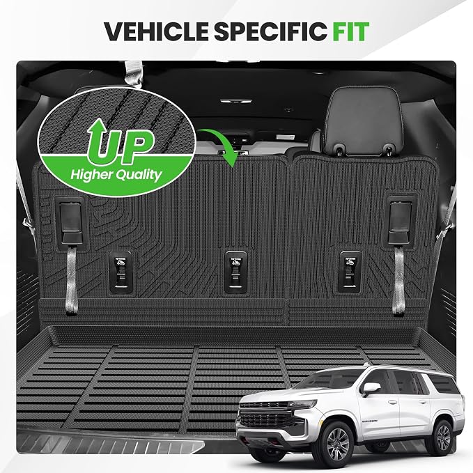 Cargo Liner for Chevy/Chevrolet Suburban & GMC Yukon XL 2021-2025 2026, All Weather Cargo Mats for Suburban Accessories, Heavy Duty TPE Trunk Mat, Car Accessories