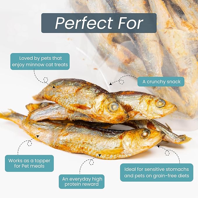 Gluten Free Herring Dried Fish Pet Treats Pure Wild-Caught & Single Ingredient Snack Healthy Dog Treats, Made in Alaska Just The Rich in Protein Fish & Nothing Else (3.5 Oz Bag)