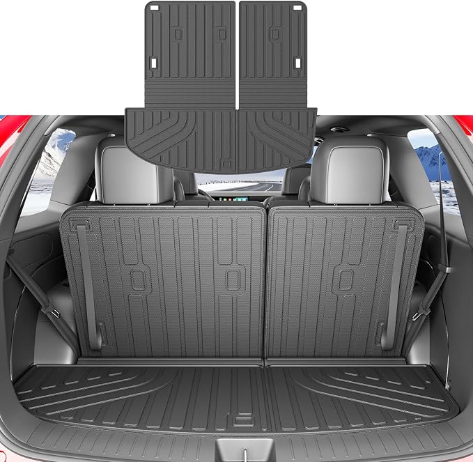 xipoqix Cargo Mat Backrest Mat Compatible with 2026 Palisade Fuel TPE Cargo Liner Back Seat Protector Replacement for 2026 Palisade Accessories (Trunk Mat with Backrest Mats)